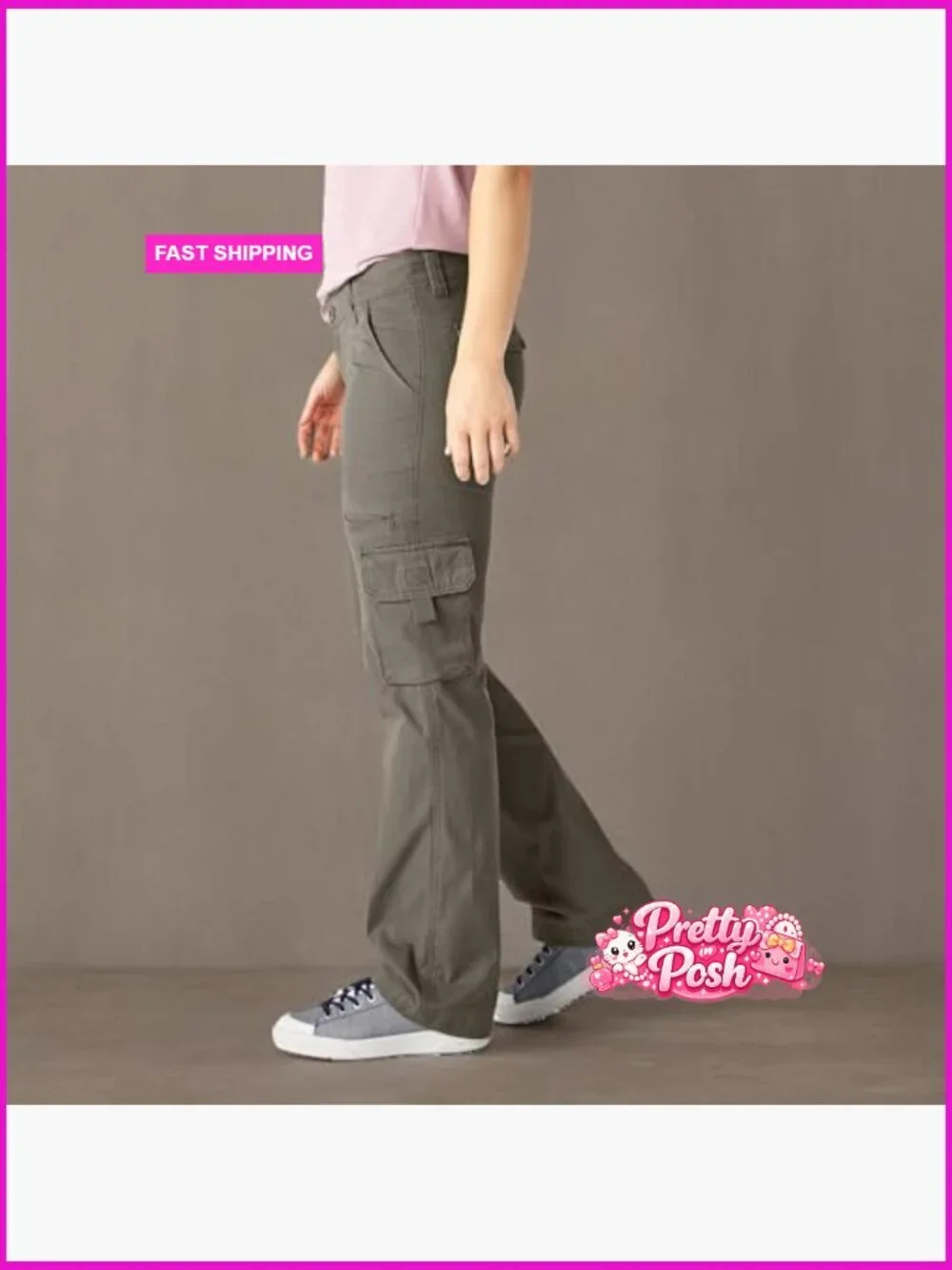Relaxed Fit Cargo Pants with 100% Cotton Twill